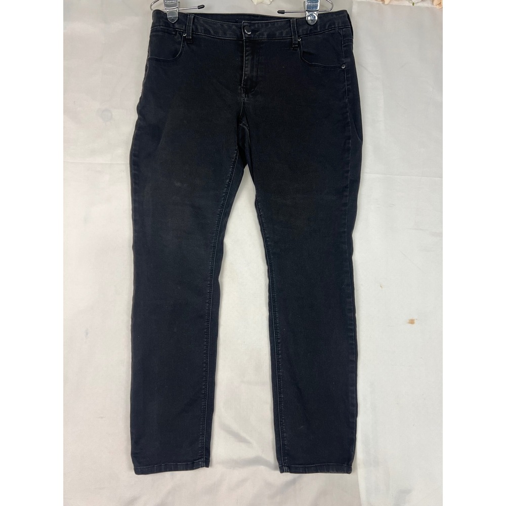 Max Jeans Womens charcoal Denim Jeggings Skinny Pants Size 14 Mid Rise Stretch‎